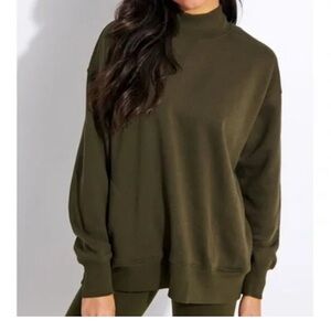 ALO YOGA
Refresh Mock Neck Sweatshirt In Dark Olive Size small